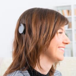 Woman has cochlear implant