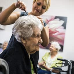 Senior woman at the hair salon